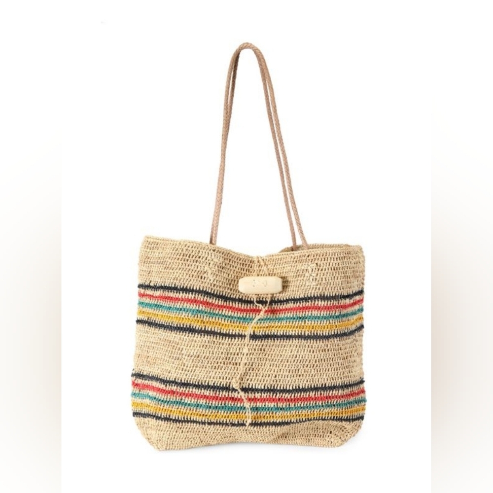 Mar Y Sol​ Hampton Striped Raffia Tote